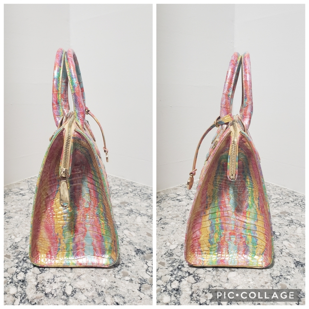 🍭Brahmin Small Caroline Satchel Saltwater Taffy Melbourne - Picture 5 of 16